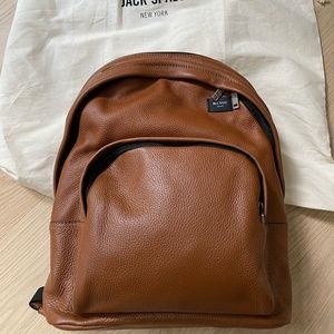 Jack Spade Brown Pebbled Leather Backpack